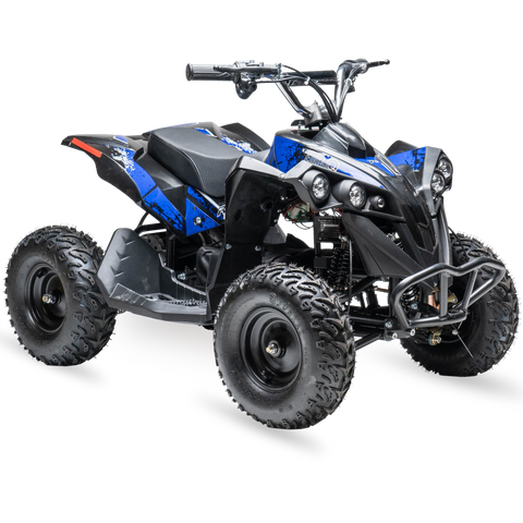 Rosso eQuad Q 1200W ATV 4 Wheeler for Kids - Blue Decals Featured