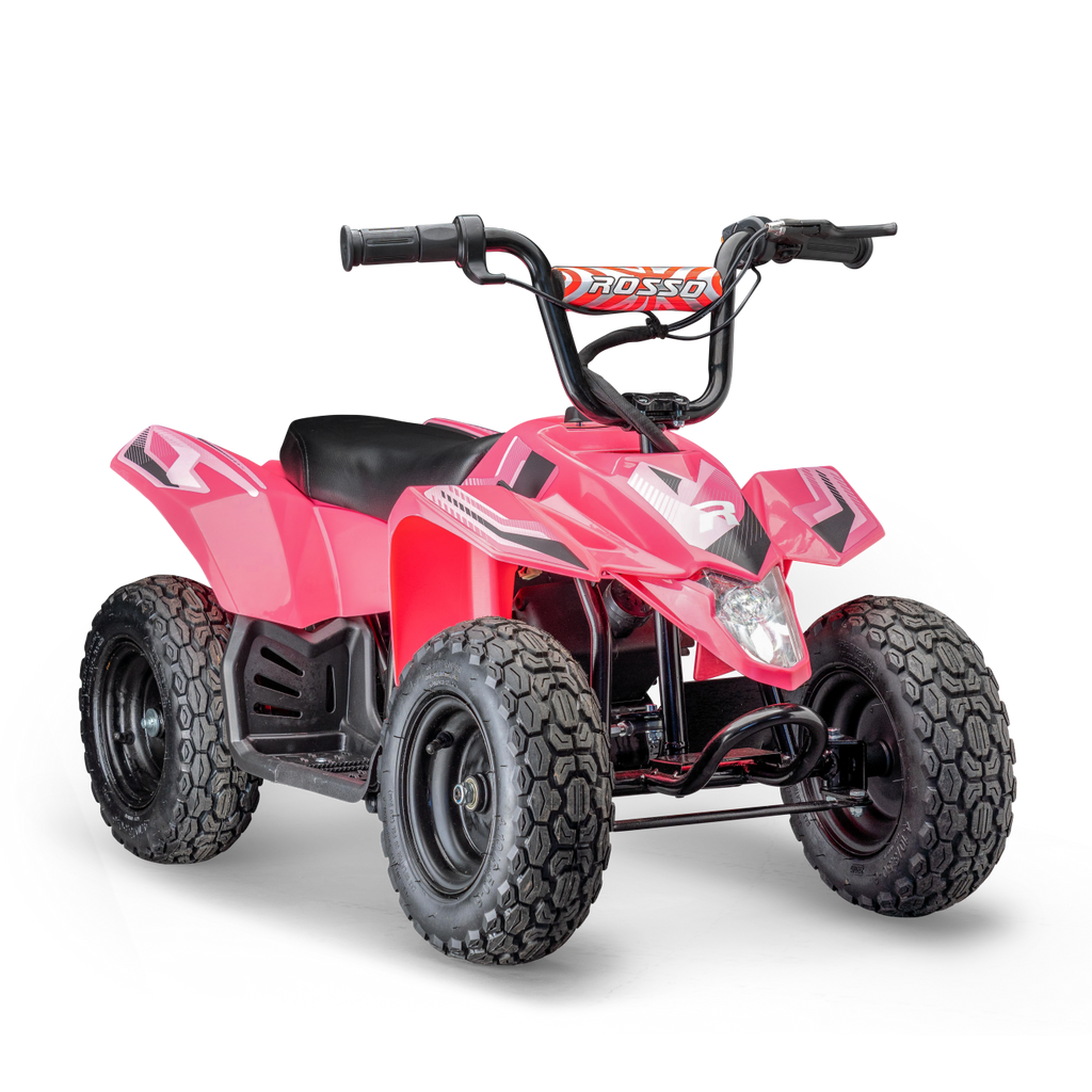 Electric Pink Four Wheeler For Girls Rosso Motors eQuad ATV