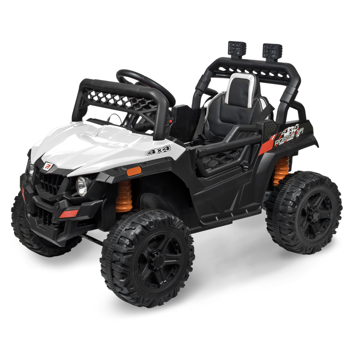 My First Rosso X1 ride-on 4 Wheeler For Kids - With Remote Control - White & Black