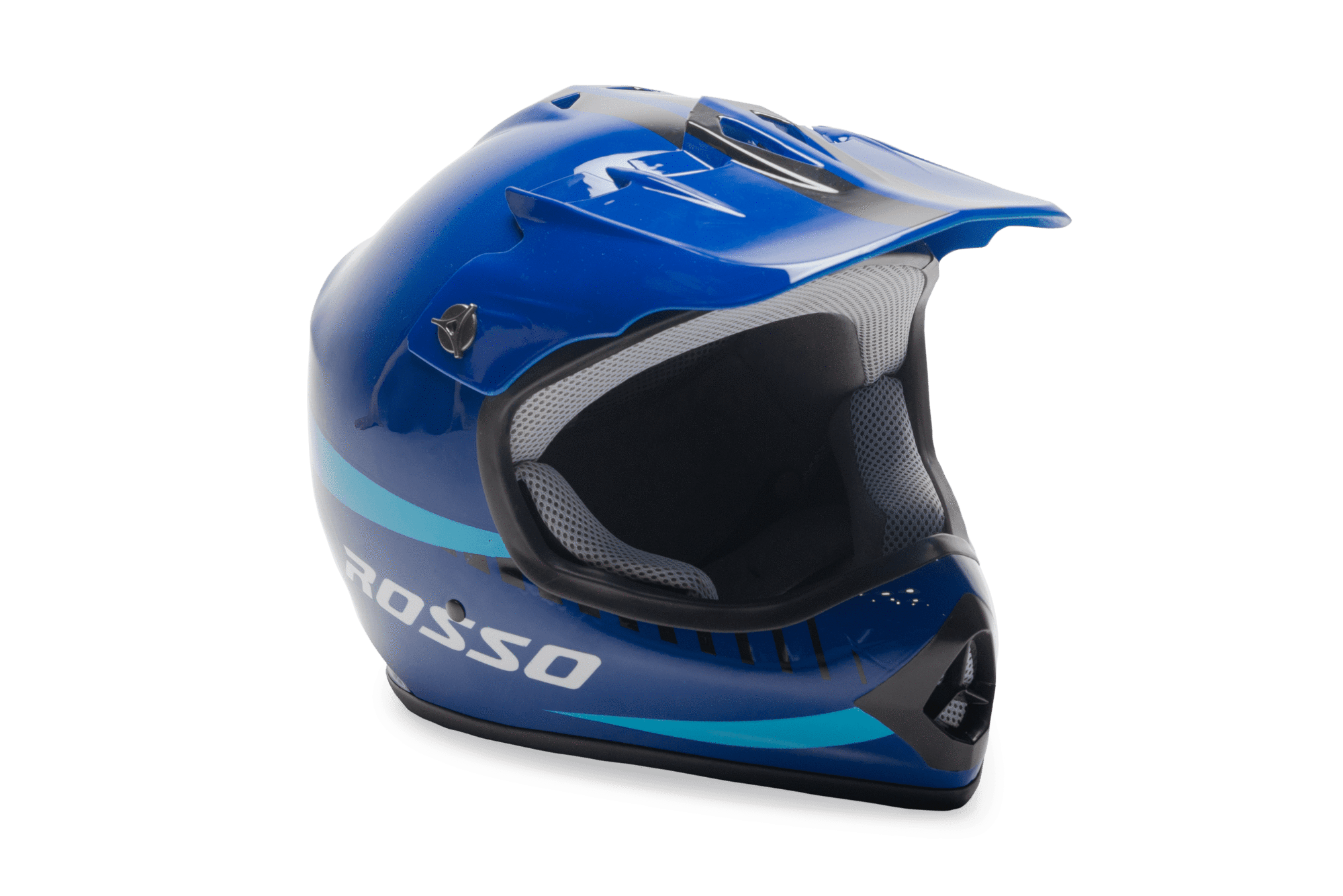 Rosso Motors Off Road Motocross ATV Helmets For Kids in Blue DOT Approved