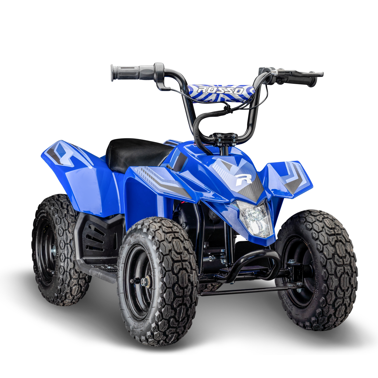 Electric Blue Four Wheeler For Kids Rosso Motors eQuad ATV